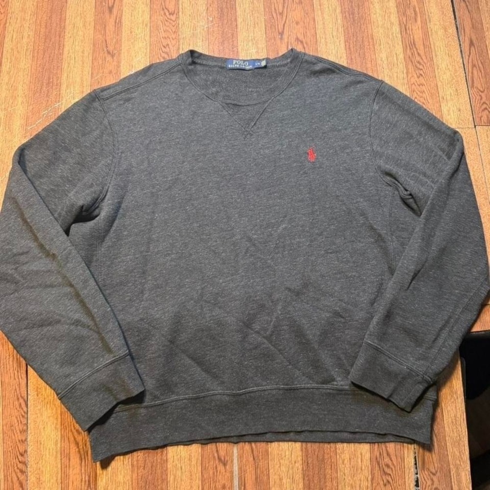 Polo Ralph Lauren Grey‎ Pony Fleece V Sweatshirt Large